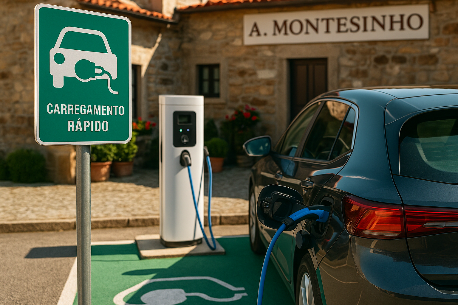 estacao de carregamento rapido carro eletrico bragança